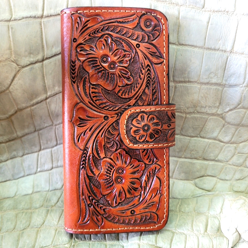 Genuine Leather Women Wallet Hand-Made By Mexican Indigenous/, Mexican Art